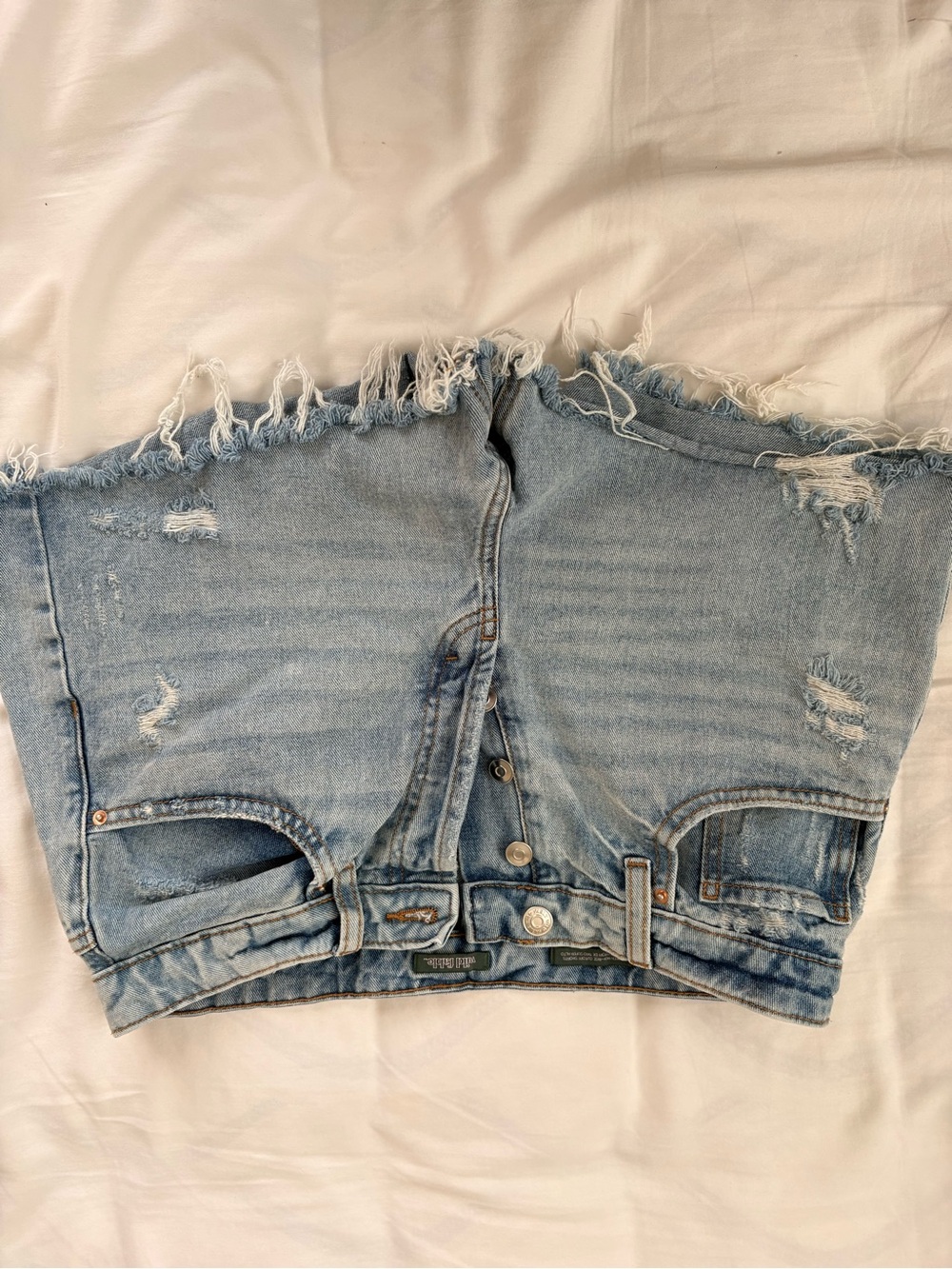 wild fable Light Blue Distressed High-Rise Jean Shorts